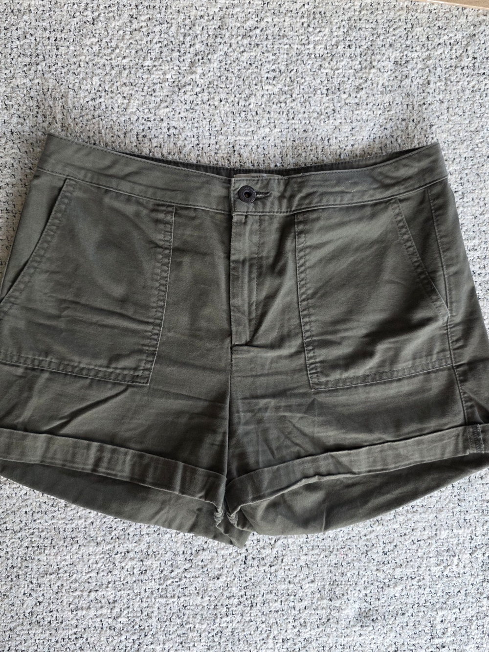 Jack Wills Olive Green Utility Chino Shorts Women's US 6 UK 10 - 100% Cotton